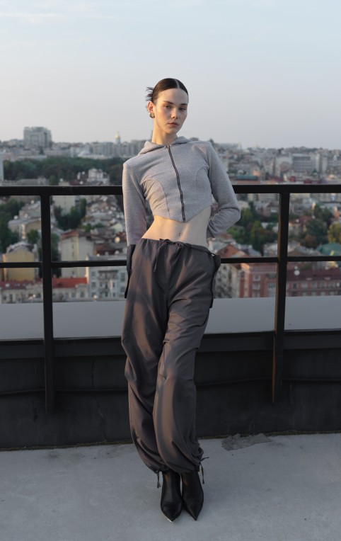 Cargo Wide Pants Grey
